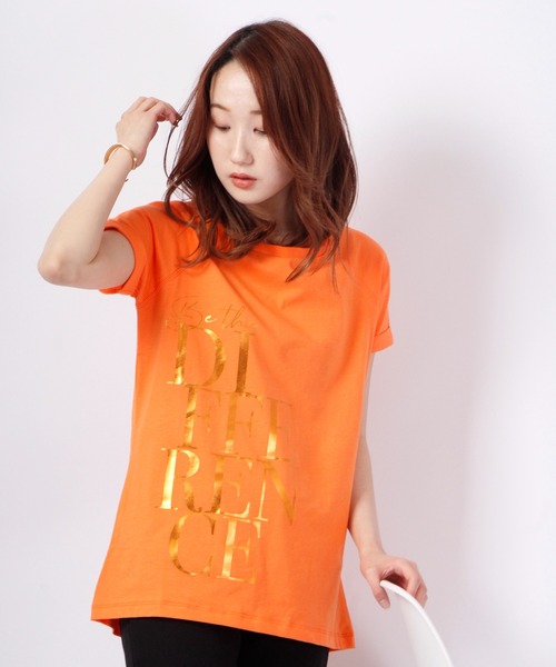 DIMENSIONE danza(ディメンシオーネ ダンツァ)の「サイドプリント半袖Tシャツ(Tシャツ/カットソー・レディース・ホワイト/オレンジ/イエロー/ブラック・SMALL/MEDIUM/X-SMALL)」の4枚目の写真
