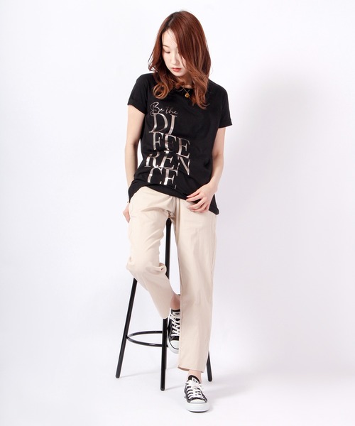 DIMENSIONE danza(ディメンシオーネ ダンツァ)の「サイドプリント半袖Tシャツ(Tシャツ/カットソー・レディース・ホワイト/オレンジ/イエロー/ブラック・SMALL/MEDIUM/X-SMALL)」の6枚目の写真