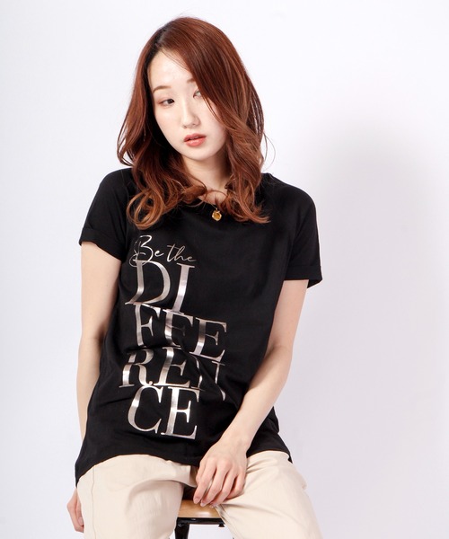 DIMENSIONE danza(ディメンシオーネ ダンツァ)の「サイドプリント半袖Tシャツ(Tシャツ/カットソー・レディース・ホワイト/オレンジ/イエロー/ブラック・SMALL/MEDIUM/X-SMALL)」の5枚目の写真