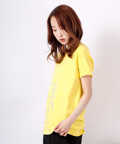 DIMENSIONE danza(ディメンシオーネ ダンツァ)の「サイドプリント半袖Tシャツ(Tシャツ/カットソー・レディース・ホワイト/オレンジ/イエロー/ブラック・SMALL/MEDIUM/X-SMALL)」の13枚目の写真