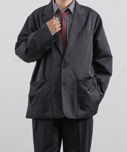 kutir（クティール）の「ルーズテーラードジャケット(セットアップ着用可！)（テーラードジャケット・メンズ・ネイビー/グレイッシュベージュ・MEDIUM/LARGE）」の9枚目の写真