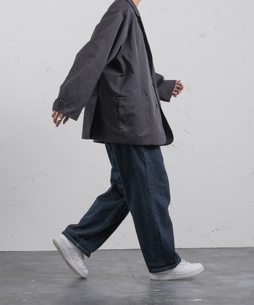 kutir（クティール）の「ルーズテーラードジャケット(セットアップ着用可！)（テーラードジャケット・メンズ・ネイビー/グレイッシュベージュ・MEDIUM/LARGE）」の7枚目の写真