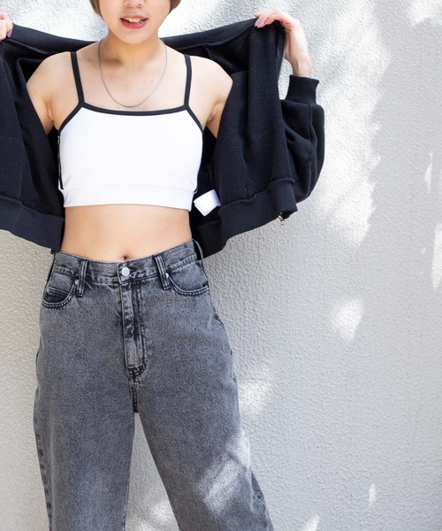 WEGO（ウィゴー）の「WEGO/カップインサイドラインキャミソール（キャミソール・レディース・ホワイト/ブラック・FREE）」の13枚目の写真