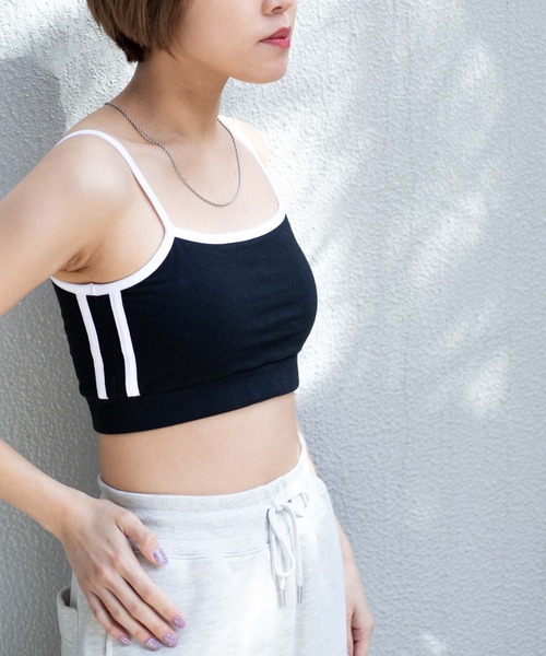WEGO（ウィゴー）の「WEGO/カップインサイドラインキャミソール（キャミソール・レディース・ホワイト/ブラック・FREE）」の15枚目の写真