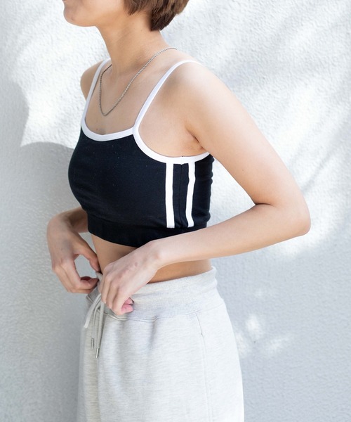 WEGO（ウィゴー）の「WEGO/カップインサイドラインキャミソール（キャミソール・レディース・ホワイト/ブラック・FREE）」の16枚目の写真