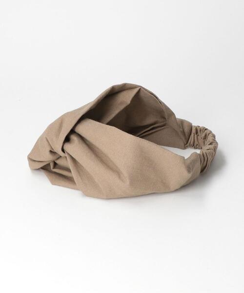 green label relaxing（グリーンレーベルリラクシング）の「ツイスト ターバン ヘアバンド（ヘアバンド・レディース・オフホワイト/モカ・FREE）」の4枚目の写真