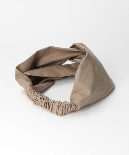 green label relaxing（グリーンレーベルリラクシング）の「ツイスト ターバン ヘアバンド（ヘアバンド・レディース・オフホワイト/モカ・FREE）」の5枚目の写真