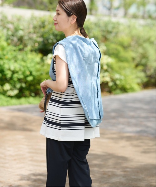 JOURNAL STANDARD(ジャーナルスタンダード)の「パネルボーダーフレンチプルオーバー(Tシャツ/カットソー・レディース・ブラック/ネイビー/ピンク/ブルー系その他・FREE)」の7枚目の写真