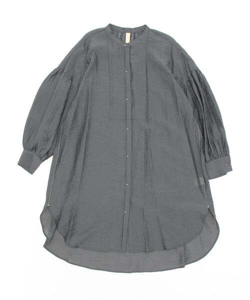 Q（キュー）の「Backギャザーシャツ（シャツ/ブラウス・レディース・チャコールグレー/アイボリー・MEDIUM）」の6枚目の写真