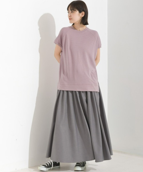 OMNES（オムネス）の「ベアワッフル裾スリットプルオーバー（その他トップス・レディース・ホワイト/ベージュ/ネイビー/イエロー/ラベンダー/グレイッシュベージュ/チャコール・FREE）」の18枚目の写真