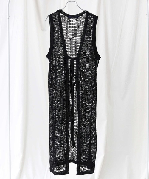 HONEYSUCKLE ROSE（ハニーサックルローズ）の「【HONEYSUCKLE ROSE】透かし編みロングジレ（その他トップス・レディース・オフホワイト/ブラック・M/L）」の18枚目の写真