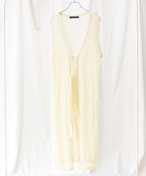 HONEYSUCKLE ROSE（ハニーサックルローズ）の「【HONEYSUCKLE ROSE】透かし編みロングジレ（その他トップス・レディース・オフホワイト/ブラック・M/L）」の8枚目の写真