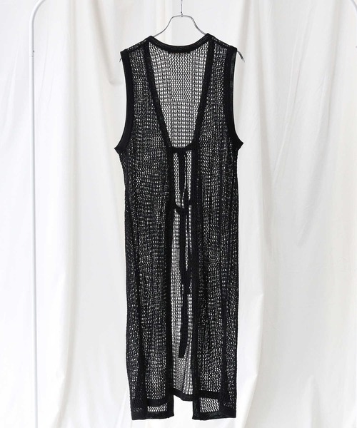 HONEYSUCKLE ROSE（ハニーサックルローズ）の「【HONEYSUCKLE ROSE】透かし編みロングジレ（その他トップス・レディース・オフホワイト/ブラック・M/L）」の6枚目の写真