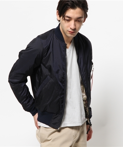 CIAOPANIC（チャオパニック）の「【ALPHA】MA-1REVERSIBLE（ブルゾン・メンズ・グリーン/ベージュ/ブルー・SMALL/LARGE/MEDIUM）」の7枚目の写真