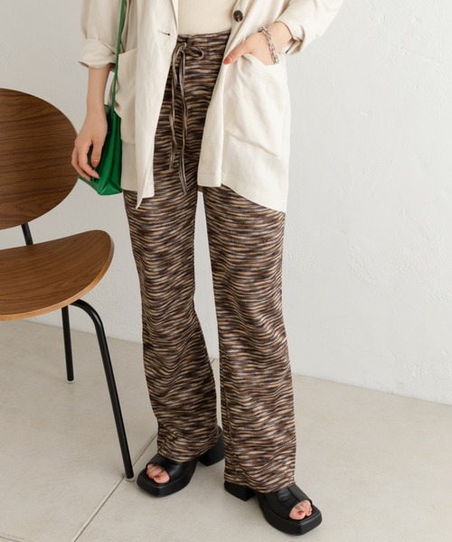 Kastane（カスタネ）の「【SETUP対応】グラデボーダージャガードパンツ（その他パンツ・レディース・ブラウン/グリーン・FREE）」の3枚目の写真