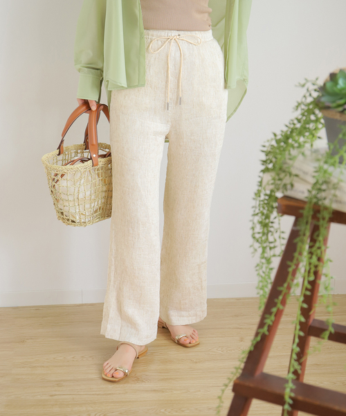 B.C STOCK（ベーセーストック）の「L/Rクレープイージーパンツ（その他パンツ・レディース・ブラック/グリーン/アイボリー・FREE）」の2枚目の写真