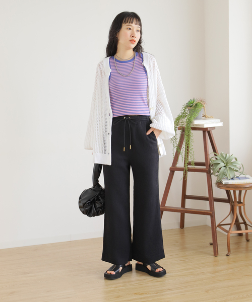 B.C STOCK（ベーセーストック）の「L/Rクレープイージーパンツ（その他パンツ・レディース・ブラック/グリーン/アイボリー・FREE）」の5枚目の写真