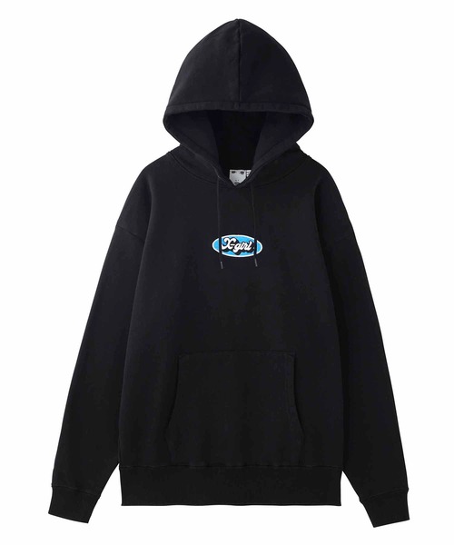 X-girl（エックスガール）の「OVAL LOGO PATCH SWEAT HOODIE（パーカー・レディース・ブラック/ダークグリーン/バーガンディー・S/M/L/XL）」の20枚目の写真