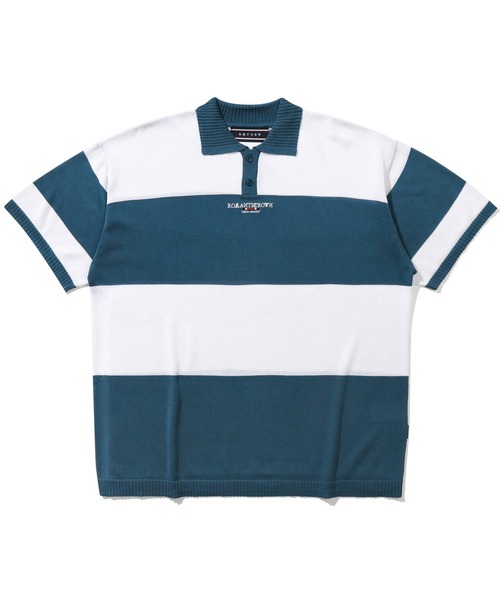 【ROMANTIC CROWN】STRIPE KNIT POLO / ロマンティッククラウン ストライプ ボーダー ニット ポロシャツ