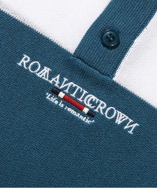 【ROMANTIC CROWN】STRIPE KNIT POLO / ロマンティッククラウン ストライプ ボーダー ニット ポロシャツ