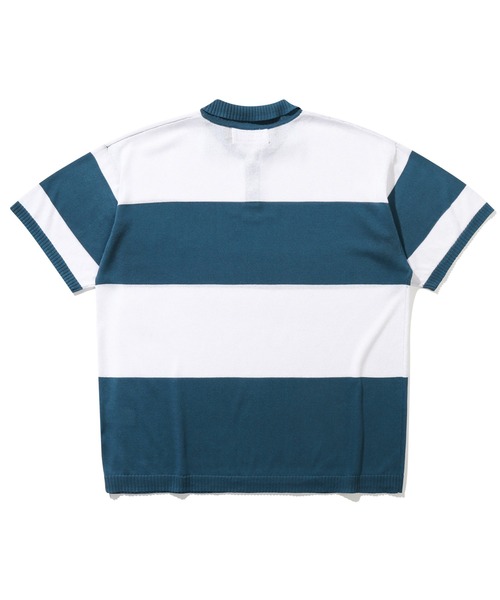 【ROMANTIC CROWN】STRIPE KNIT POLO / ロマンティッククラウン ストライプ ボーダー ニット ポロシャツ