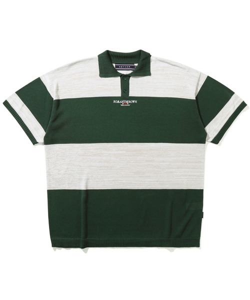 【ROMANTIC CROWN】STRIPE KNIT POLO / ロマンティッククラウン ストライプ ボーダー ニット ポロシャツ