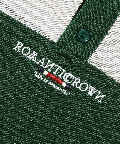 【ROMANTIC CROWN】STRIPE KNIT POLO / ロマンティッククラウン ストライプ ボーダー ニット ポロシャツ
