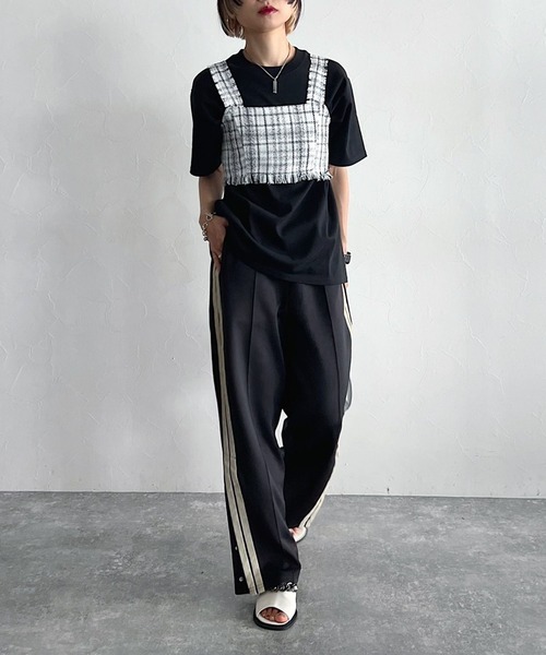 PAGEBOY（ページボーイ）の「CORE / ツイードサマービスチェ（その他トップス・レディース・オフホワイト/ブラック・FREE）」の5枚目の写真