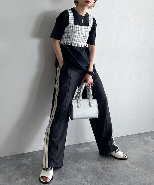 PAGEBOY（ページボーイ）の「CORE / ツイードサマービスチェ（その他トップス・レディース・オフホワイト/ブラック・FREE）」の6枚目の写真