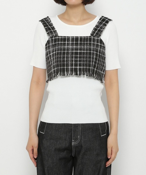 PAGEBOY（ページボーイ）の「CORE / ツイードサマービスチェ（その他トップス・レディース・オフホワイト/ブラック・FREE）」の9枚目の写真