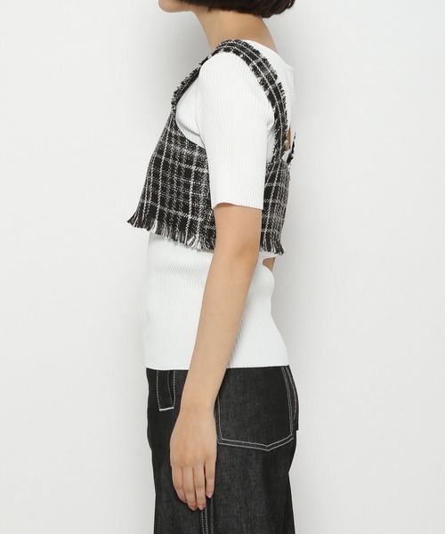 PAGEBOY（ページボーイ）の「CORE / ツイードサマービスチェ（その他トップス・レディース・オフホワイト/ブラック・FREE）」の10枚目の写真