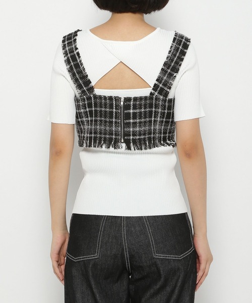 PAGEBOY（ページボーイ）の「CORE / ツイードサマービスチェ（その他トップス・レディース・オフホワイト/ブラック・FREE）」の11枚目の写真