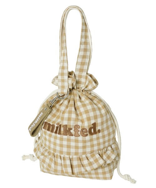 MILKFED.(ミルクフェド)の「COOPER FRILL DRAWSTRING BAG MINI/ギンガムチェック フリル ミニ トートバッグ/巾着(トートバッグ・レディース・ブラック/ベージュ/レッド・ONE SIZE)」の15枚目の写真