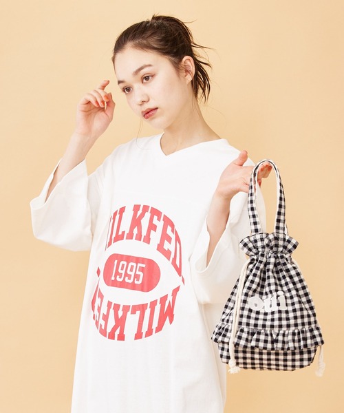 MILKFED.(ミルクフェド)の「COOPER FRILL DRAWSTRING BAG MINI/ギンガムチェック フリル ミニ トートバッグ/巾着(トートバッグ・レディース・ブラック/ベージュ/レッド・ONE SIZE)」の17枚目の写真