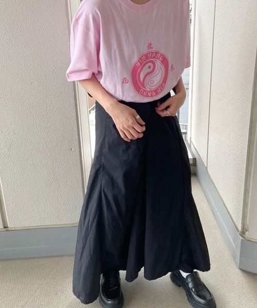 DuKKah（デュカ）の「Dukkah/【低身長向け】YINYANGビッグT（Tシャツ/カットソー・レディース・ホワイト/ライトピンク・LARGE）」の6枚目の写真