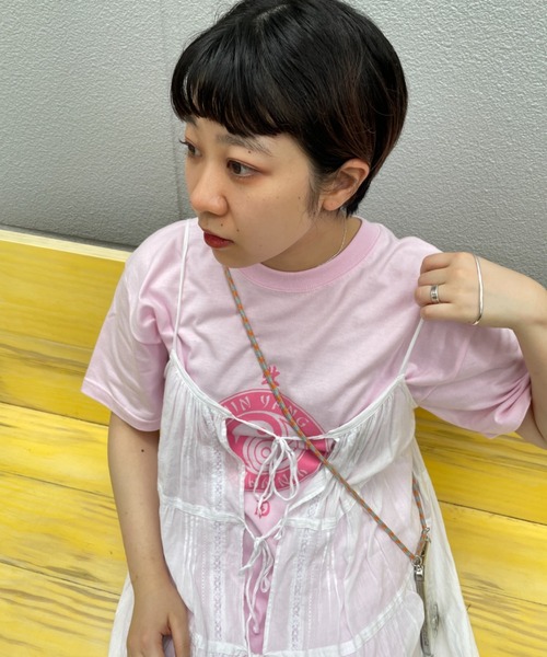 DuKKah（デュカ）の「Dukkah/【低身長向け】YINYANGビッグT（Tシャツ/カットソー・レディース・ホワイト/ライトピンク・LARGE）」の17枚目の写真