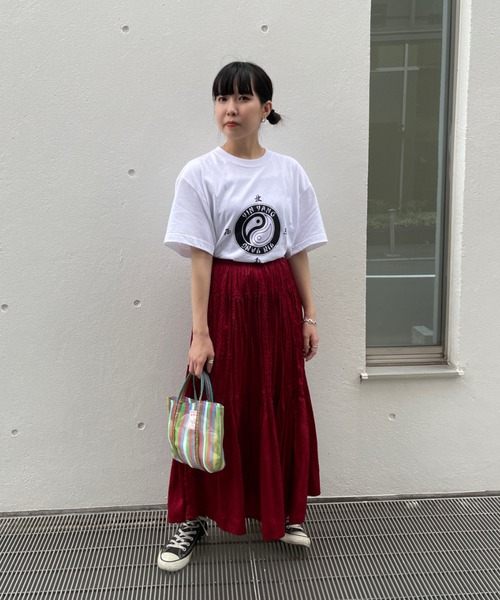 DuKKah（デュカ）の「Dukkah/【低身長向け】YINYANGビッグT（Tシャツ/カットソー・レディース・ホワイト/ライトピンク・LARGE）」の18枚目の写真