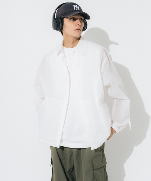 Ressaca(レサーカ)の「オーバーサイズ コーチジャケット長袖シャツ(ナイロンジャケット・メンズ・ホワイト/ブラック/グレー・M/L/XL)」の21枚目の写真