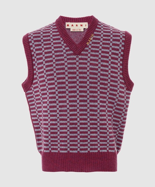 MARNI（マルニ）の「SHETLAND WOOL VEST/シェトランドウールベスト（ベスト・メンズ・ブルー/ラベンダー・44/46/48）」の2枚目の写真