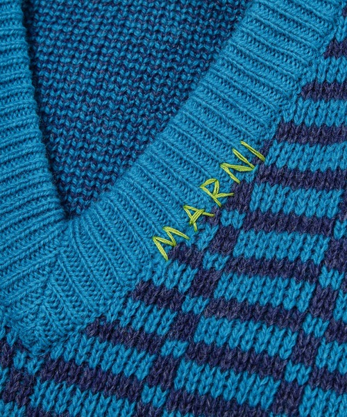 MARNI（マルニ）の「SHETLAND WOOL VEST/シェトランドウールベスト（ベスト・メンズ・ブルー/ラベンダー・44/46/48）」の4枚目の写真