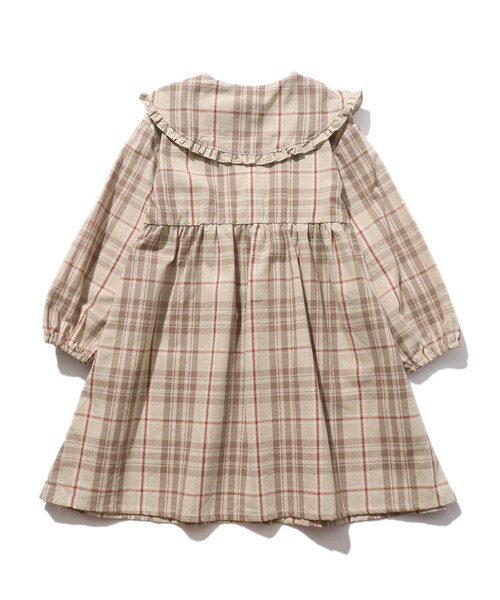SHOO・LA・RUE(シューラルー)の「【110-140cm】ビッグ衿ギャザー切替シャツワンピース(ワンピース・キッズ・ライトベージュ/ベージュ系その他2・11/12/13/14)」の7枚目の写真