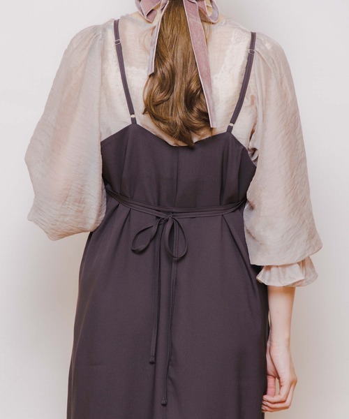 flower（フラワー）の「ハーティキャミワンピース（ワンピース・レディース・ダークブラウン/ベージュ/ブラック・FREE）」の18枚目の写真