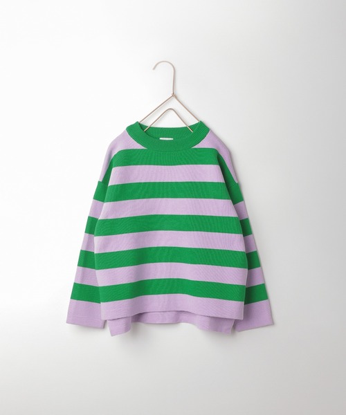 LOWRYS FARM（ローリーズファーム）の「ボーダーニットプルオーバー　357620（ニット/セーター・キッズ・グリーン/ブルー/ネイビー/ブラック/ブラック系その他・110cm/120cm/130cm/140cm/150cm）」の4枚目の写真