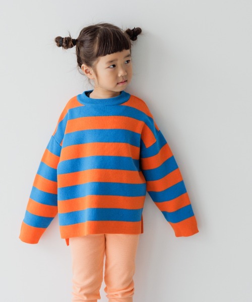 LOWRYS FARM（ローリーズファーム）の「ボーダーニットプルオーバー　357620（ニット/セーター・キッズ・グリーン/ブルー/ネイビー/ブラック/ブラック系その他・110cm/120cm/130cm/140cm/150cm）」の19枚目の写真