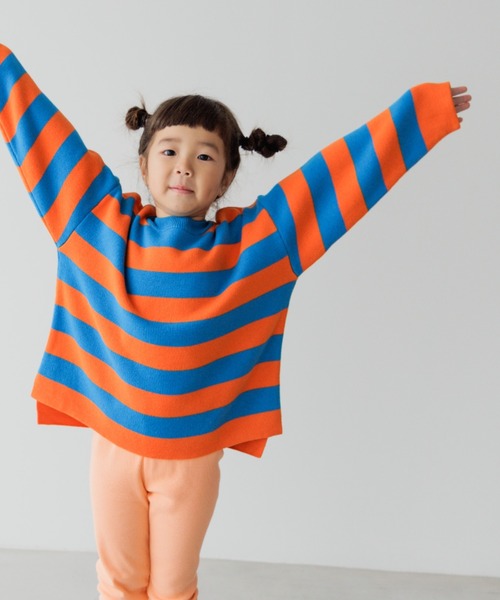 LOWRYS FARM（ローリーズファーム）の「ボーダーニットプルオーバー　357620（ニット/セーター・キッズ・グリーン/ブルー/ネイビー/ブラック/ブラック系その他・110cm/120cm/130cm/140cm/150cm）」の18枚目の写真