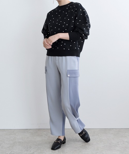 LHELBIE（レルビエ）の「ドットジャガードニットカーディガン（ニット/セーター・レディース・ブラック/ベージュ/グリーン・M）」の18枚目の写真