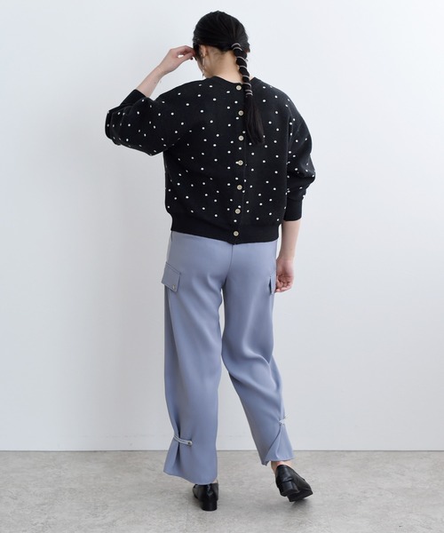 LHELBIE（レルビエ）の「ドットジャガードニットカーディガン（ニット/セーター・レディース・ブラック/ベージュ/グリーン・M）」の13枚目の写真