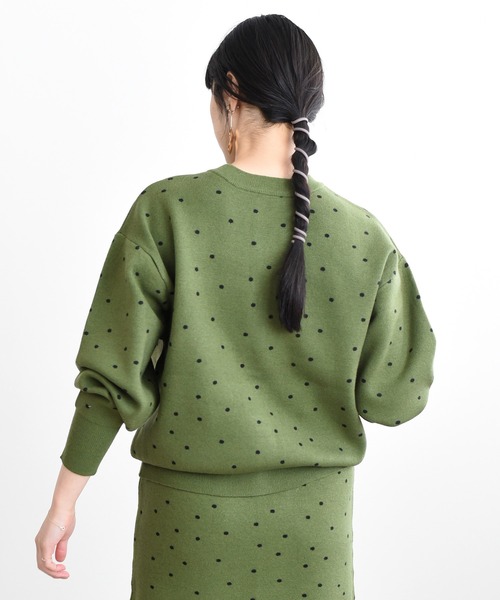 LHELBIE（レルビエ）の「ドットジャガードニットカーディガン（ニット/セーター・レディース・ブラック/ベージュ/グリーン・M）」の16枚目の写真