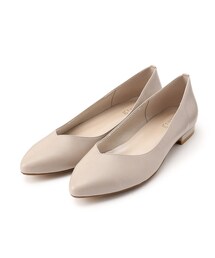【ふわっと心地よい足入れ】人気デザインが復活!やわここち(R)Vカットフラットパンプス（日本製）
