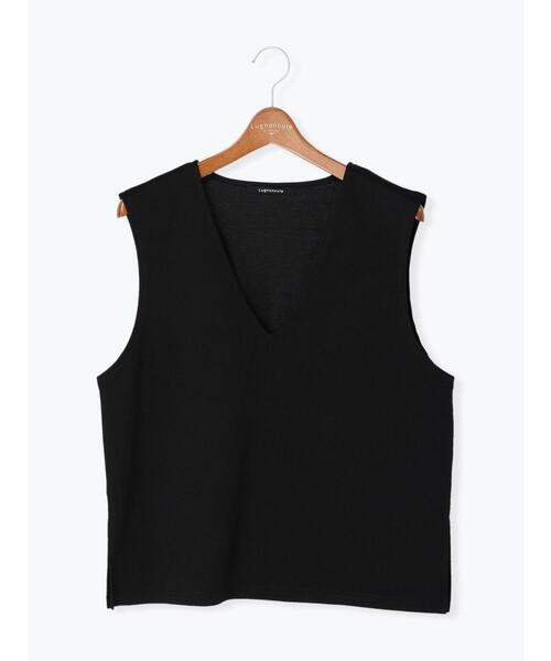 Lugnoncure（ルノンキュール）の「カットジャカードVネックベスト（ニット/セーター・レディース・ベージュ/ブラック/ブラウン・ﾌﾘ-）」の18枚目の写真